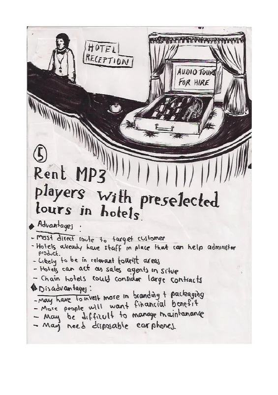 Business-plan proposal to rent MP3 players containing selected tours in hotels