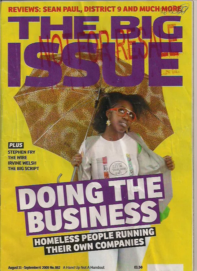 Cover of The Big Issue dated 31 August to 6 September 2009