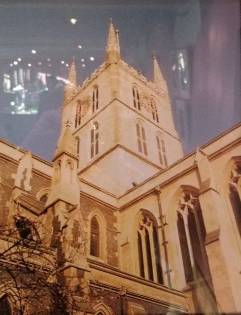 The exterior tower and stonework of Southwark Cathedral