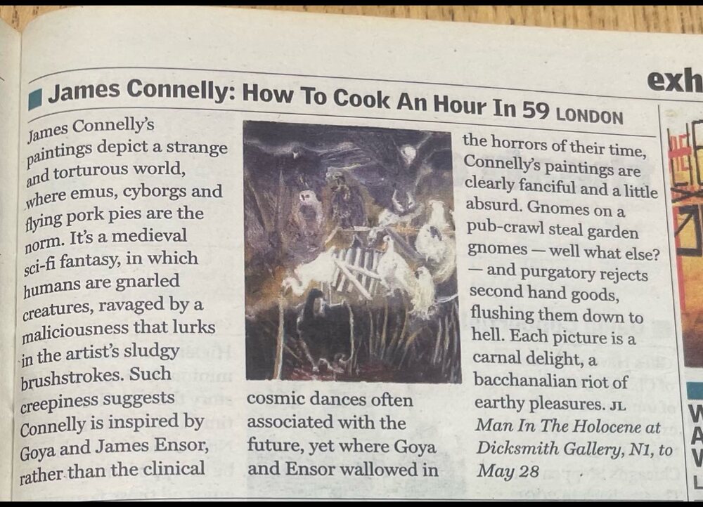 Surviving Guardian clipping headed James Connelly: How To Cook An Hour In 59 and signed JL